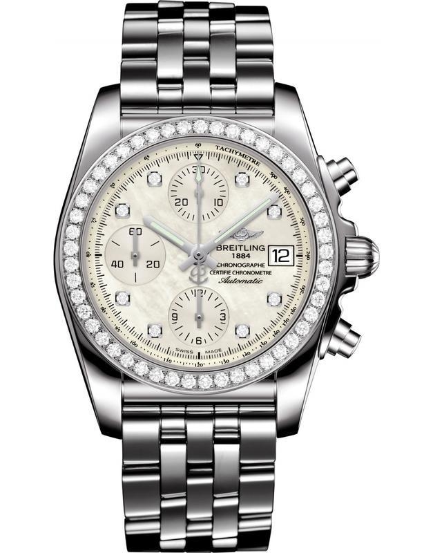 The well-designed fake Breitling Chronomat A1331053 watches are made from stainless steel and decorated with diamonds.
