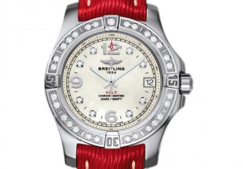The 36 mm copy Breitling Colt A7438953 watches have white mother-of-pearl dials.