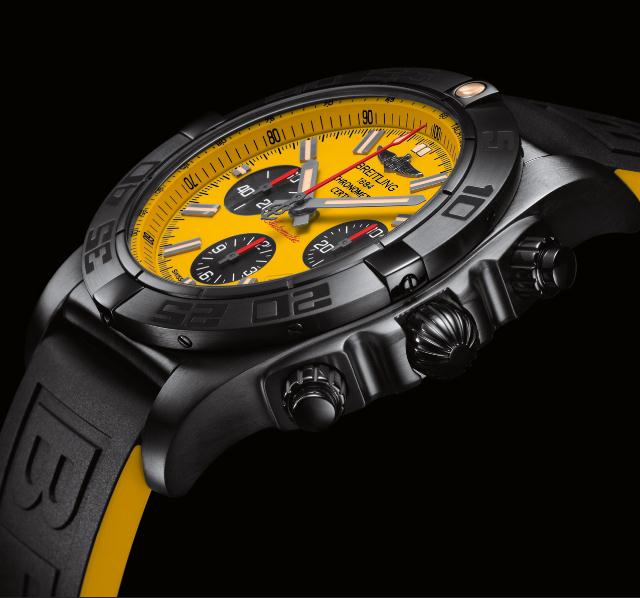 The durable replica Breitling Chronomat MB0111C3 watches are made from black steel.