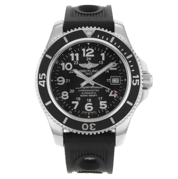 The 42 mm copy Breitling Superocean A17365C9 watches have black dials.