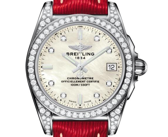 The 36 mm copy Breitling Galactic 36 A7433063 watches have white dials.