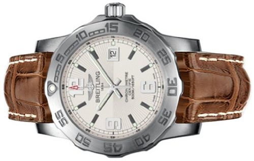 The stainless steel copy watches have silvery dials.