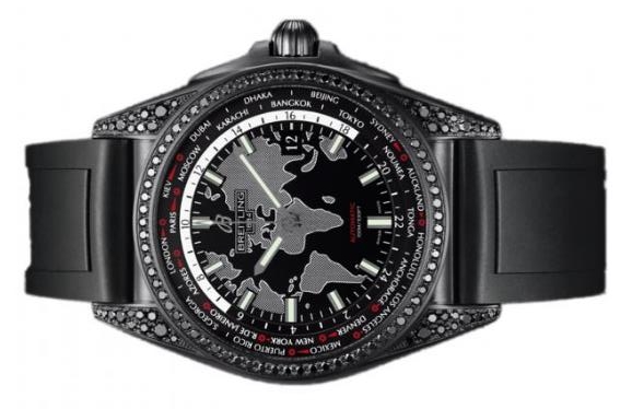 The black dials copy watches are decorated with diamonds.