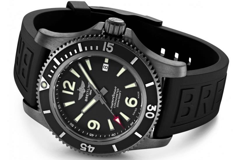 The water resistant copy watches have black dials.