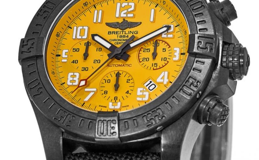 The yellow dial fake watch has Arabic numerals.